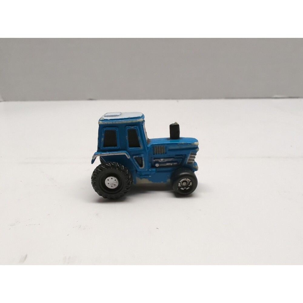 Vintage 1988 Funrise Micro Action Farm Tractor Blue 1/87 Scale Plastic Mini Toy